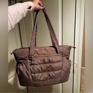 Mommore Puffer Brown Quilted Diaper Tote Bag